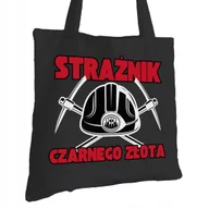 Torby i wózki na zakupy - Torba Bawełniana dla Górnika Czarna Na Prezent ekologiczna Trwały Nadruk - miniaturka - grafika 1