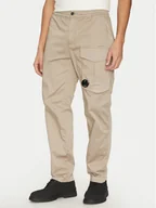 Spodnie męskie - C.P. Company Spodnie materiałowe 18CMPA169A005694G Beżowy Relaxed Fit - miniaturka - grafika 1