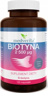 Medverita Biotyna 2500 g 180 kapsułek - Suplementy naturalne - miniaturka - grafika 1