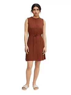TOM TAILOR Denim Damski Letnia sukienka ze ściągaczem 1031310, 29566 - Nut Brown, XL - Sukienki - miniaturka - grafika 1