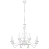 Lampy sufitowe - Aldex Żyrandol klasyczny 8pł RÓŻA Biały 397 P/2 - miniaturka - grafika 1