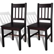 Krzesła - vidaXL Krzesło do jadalni brązowe drewno 2 szt. - miniaturka - grafika 1