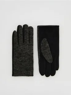 Reserved - Dzianinowe rękawiczki - czarny - Czapki męskie - miniaturka - grafika 1