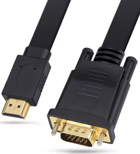Adapter AV Reagle Kabel HDMI na VGA 3M FULL HD D-SUB Płaski Przewód Adapter 1080p - Złącza, przejściówki, adaptery - miniaturka - grafika 1