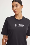 Koszulki sportowe damskie - Columbia t-shirt bawełniany kolor czarny - miniaturka - grafika 1