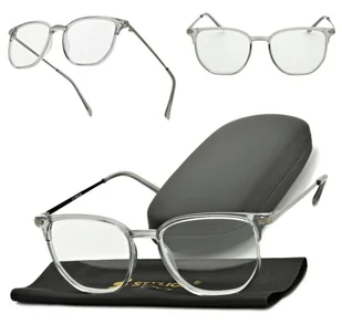 Plusy +2.50 szare okulary do czytania kwadratowe korekcyjne ST322 - Okulary korekcyjne, oprawki, szkła - miniaturka - grafika 1