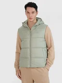 Kurtki męskie - 4F Bezrękawnik puchowy z wypełnieniem syntetycznym męski - oliwkowy L - miniaturka - grafika 1