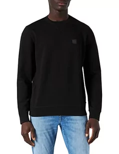 BOSS Męska bluza z naszywką z logo Westart z bawełny frotte, Czarny, M - Bluzy męskie - miniaturka - grafika 1