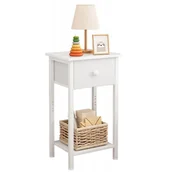 Szafki nocne - Szafka nocna z szufladą biała 38 cm - miniaturka - grafika 1