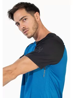 Koszulki sportowe męskie - SPYDER Koszulka treningowa w kolorze niebiesko-czarnym - grafika 1