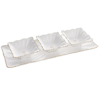 Patera EUROFIRANY Gaia 42 x 16 x 2 cm Kremowo-złoty