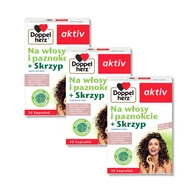 Włosy, skóra, paznokcie - 3x Doppelherz® aktiv Na włosy i paznokcie + skrzyp, 3x30 kapsułek ZESTAW - miniaturka - grafika 1