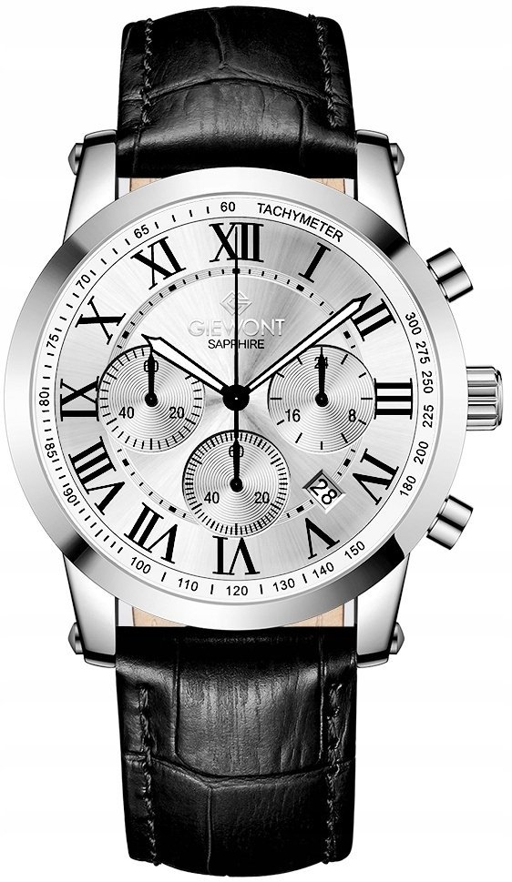 Zegarek Giewont Zegarek Męski Giewont Chronograph Sapphire Srebrny GW6260-A1
