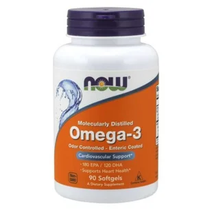 Now Foods Molecularly Distilled Omega-3 Odor Controlled-Entric Coated 90caps - Witaminy i minerały - miniaturka - grafika 1