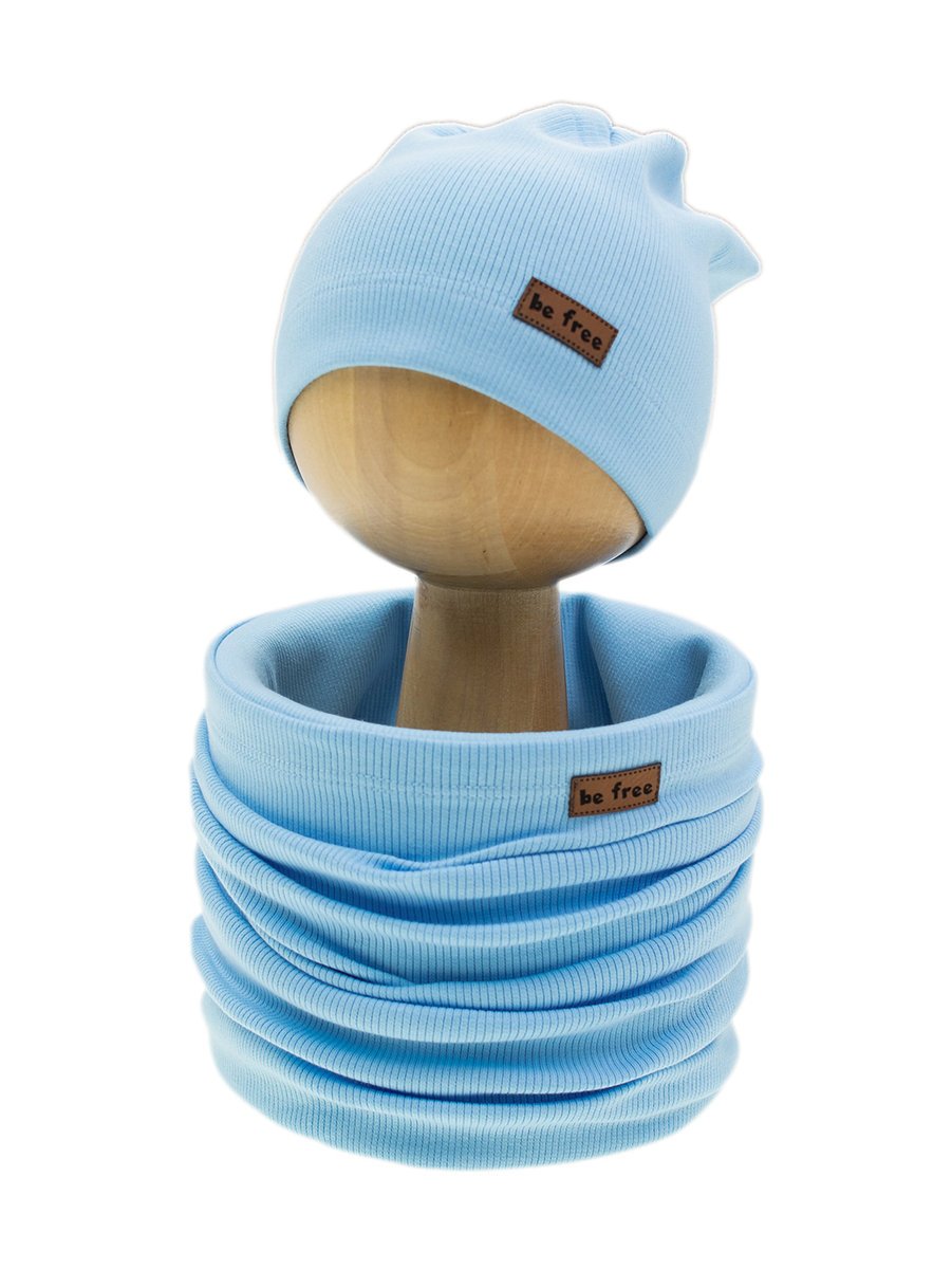 Chłopięcy komplet czapka + komin niebieski Nicol