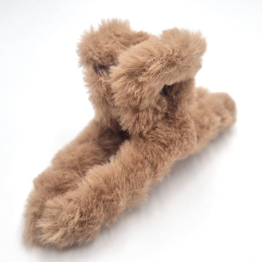 Klamra spinka do włosów z futerkiem pluszowa duża mix