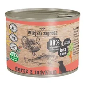 Mokra karma dla psów - Wiejska Zagroda Dorsz z indykiem 200g Wiejska Zagroda - miniaturka - grafika 1