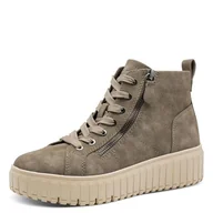 Kozaki damskie - Jana Damskie kozaki Lace Boot Flat Vegan, kolor taupe, 41 EU, szarobrązowy, 41 EU - miniaturka - grafika 1