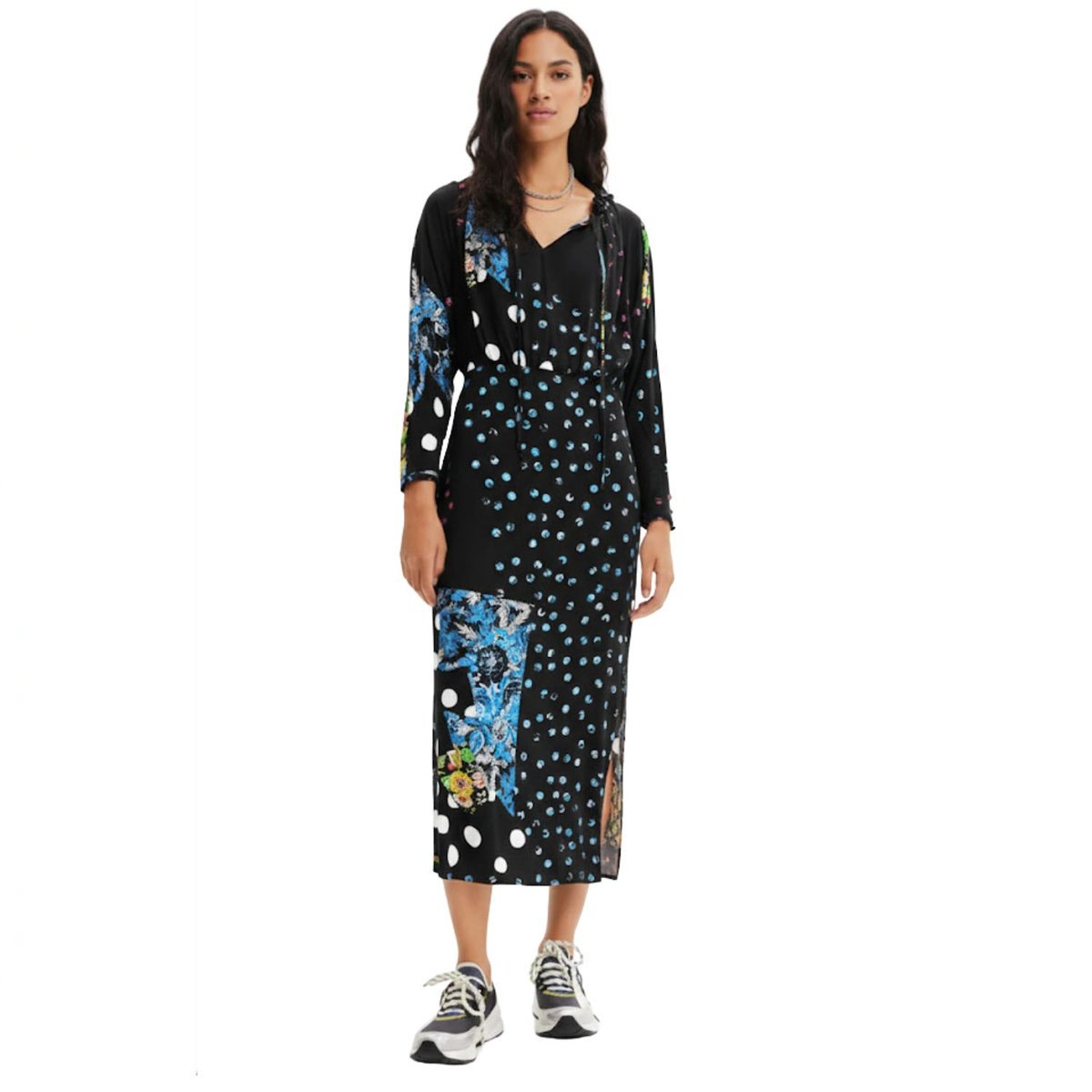 Sukienka damska Desigual Dots czarna w kropki -XS