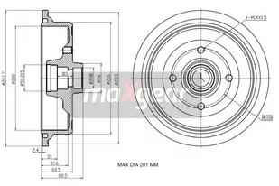 MAXGEAR Bęben hamulcowy 19-1348 - Bębny hamulcowe - miniaturka - grafika 1