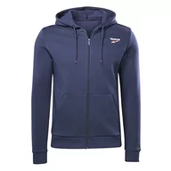 Bluzy męskie - Reebok Męska bluza z kapturem z logo po lewej stronie, Vector Navy, XS, Vector Navy, XS - miniaturka - grafika 1