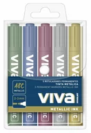 Zakreślacze - Komplet 5 Markerów Metalicznych Permanetnych  Viva - miniaturka - grafika 1