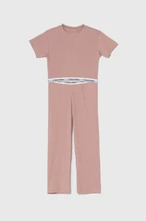 Piżamy dla dziewczynek - Calvin Klein Underwear piżama dziecięca kolor różowy gładka - grafika 1