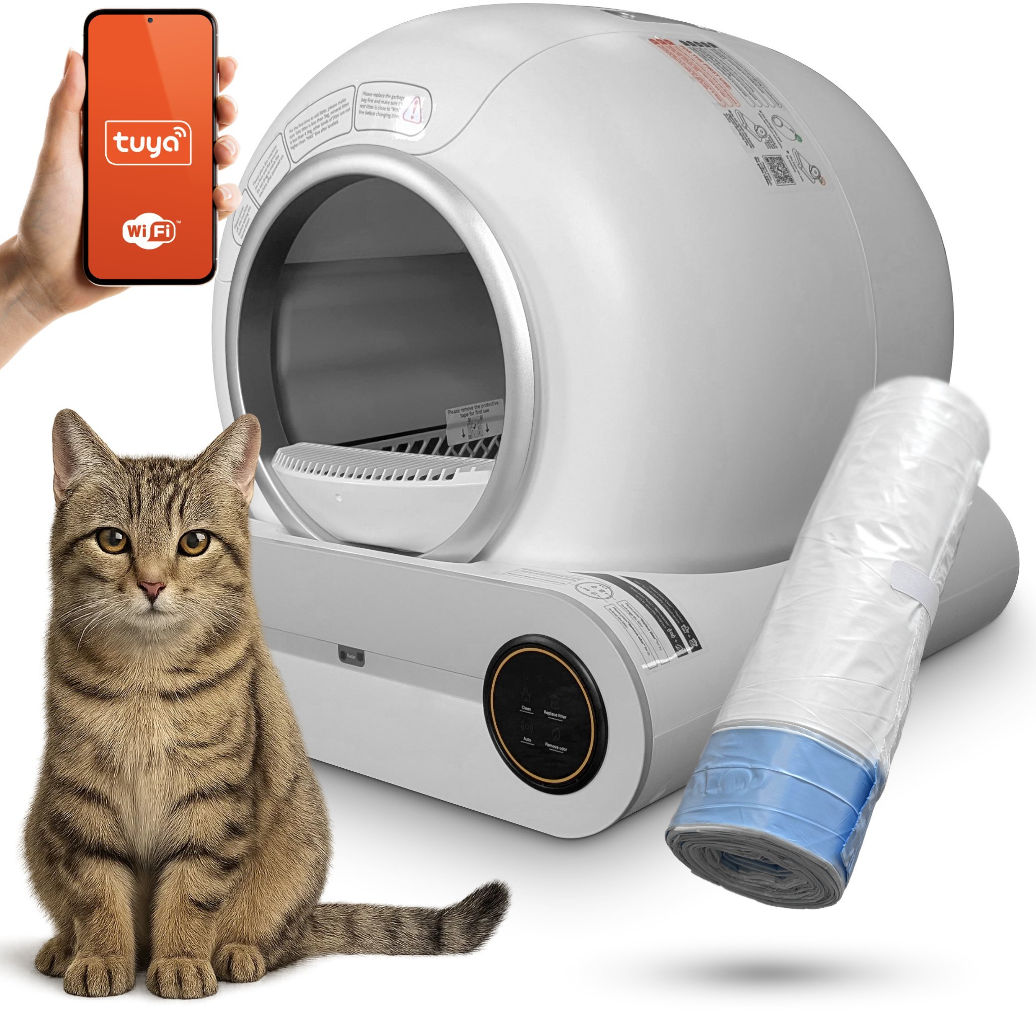 Spectrum LED Kuweta dla Kota Automatyczny Duży Smart WiFi Tuya Jonizacja Czujnik ruchu