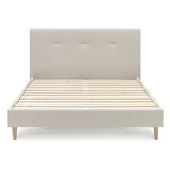 Stelaże pod materac - Beżowe tapicerowane łóżko dwuosobowe ze stelażem 160x200 cm Tory − Bobochic Paris - miniaturka - grafika 1