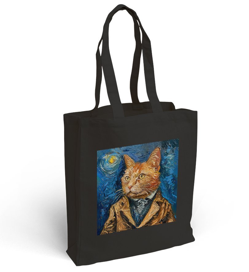 Torba bawełniana z nadrukiem Vincent van Gogh autoportret kot