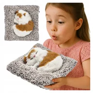 Zabawki interaktywne dla dzieci - RUDY KOTEK śpiący na KOCYKU REALISTYCZNY maskotka JAK ŻYWY DŹWIĘK figurka - miniaturka - grafika 1