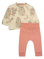 Bluzy i sweterki niemowlęce - Noppies 2-częściowy zestaw "Tortolita" w kolorze beżowo-różowym - miniaturka - grafika 1