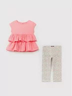 Bluzki damskie - OVS Komplet bluzka i legginsy 1489180 Różowy Regular Fit - miniaturka - grafika 1