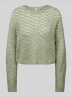 Swetry damskie - Sweter z dzianiny o kroju regular fit z ażurowym wzorem model ‘MIAMI’ - miniaturka - grafika 1