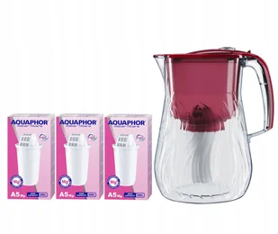 Dzbanek filtrujący Aquaphor Orleans 4.2l wiśniowy z 3 wkł. A5 Mg - Dzbanki filtrujące - miniaturka - grafika 1
