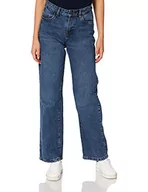 Spodnie damskie - Noisy May Damskie spodnie jeansowe Amanda z szerokimi nogawkami ze średnim stanem, Średni niebieski denim/, 26W / 32L - miniaturka - grafika 1
