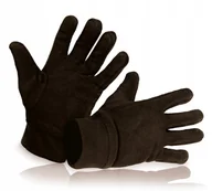 Rękawiczki - Rękawiczki męskie polarowe na mrozy ciepłe BRĄZOWE - miniaturka - grafika 1