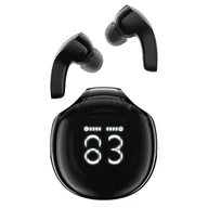 Słuchawki bluetooth - Słuchawki bezprzewodowe T9 Bluetooth 5.3 douszne USB-C czarne - miniaturka - grafika 1