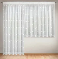 Firany - Eurofirany, Firana, Firana DAISY na okno balkonowe zdobiona haftowanymi drobnymi srebrnymi kwiatuszkami - miniaturka - grafika 1