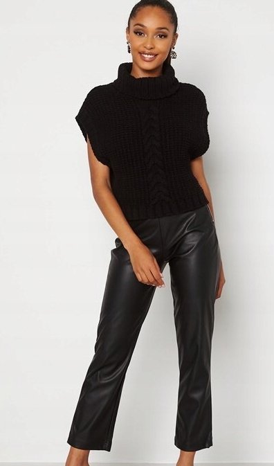 BUBBLEROOM SPODNIE CZARNE IMITACJA SKÓRY 40 PPR