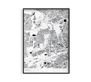 Plakat Mapa Wola, dzielnice Warszawy - Obrazy i zdjęcia na płótnie - miniaturka - grafika 1