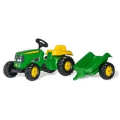 Jeździki dla dzieci - Rolly Toys Traktor Kid John Deere Z Przyczepą - miniaturka - grafika 1