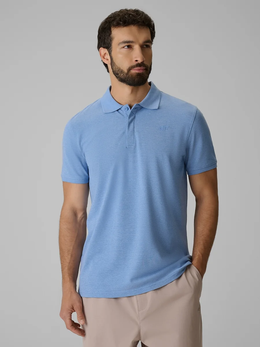 Koszulka polo regular męska 4F 4FRSS26TPTSM0899-32M Niebieski L