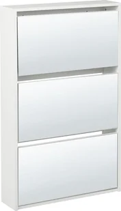 BELIANI Szafka na buty biała płyta MDF lustrzane fronty trzy przegrody nowoczesny design do przedpokoju - Szafki na buty BELIANI Szafka na buty biała płyta MDF lustrzane fronty trzy przegrody nowoczesny design do przedpokoju - Szafki na buty - miniaturka - grafika 1