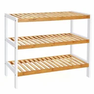 Szafki na buty - Szafka na buty, regał, 70x26x55 cm, jasny brąz, biel - miniaturka - grafika 1