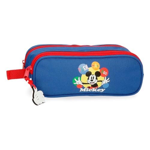 Joumma Disney Mickey Peek a Boo Podwójny piórnik Niebieski 23x9x7 cms Poliester L, Niebieski, Podwójne etui