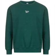 Bluzy męskie - REEBOK - BLUZA MĘSKA - CL WDE FL CREW HT9773 ZIELONA - miniaturka - grafika 1