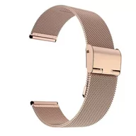 Akcesoria do smartwatchy - Pasek Opaska Bransoleta Mesh Metalowa z klamrą Różowe Złoto uniwersalna 20mm - miniaturka - grafika 1