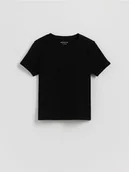 Koszulki dla dziewczynek - Reserved - Bawełniany t-shirt - czarny - miniaturka - grafika 1