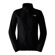 Bluzy sportowe damskie - Bluza The North Face 100 Glacier Full-Zip Fleece 0A855O4H01 - czarna - miniaturka - grafika 1